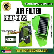 BEAT BEAT110-FI V2 RACING AIR FILTER AIR CLEANER ORIGINAL TAIKOM RACING HIJAU PENAPIS BEAT FUEL INJE