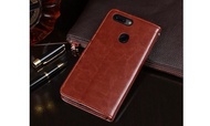 Case Leather Wallet/Flip Polos Samsung A6 Plus - Cokelat