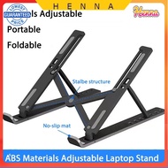 【HENNA】Laptop Stand Portable Hands Free ABS Adjustable Foldable Laptop Desk Stand P6
