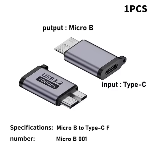 USB 3.0 Micro-B to Type-C Adapter – Connect External HDD/SSD to USB-C Devices