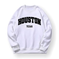 HOUSTON TEXAS Sweater Crewneck Print DTF II HOUSTON TEXAS Sweatshirt Basic II Size M - XL (Men & Wan