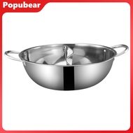 Double Flavor Hot Pot Stainless Steel Split Hot Pot with Anti-Scald Handles Chinese Induction Shabu 