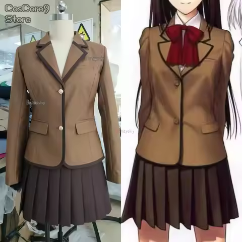 Anime Cosplay Costume Mahoutsukai No Yono Aozaki Aoko Uniform Brown Blazer & Pleated Skirt Set Schoo