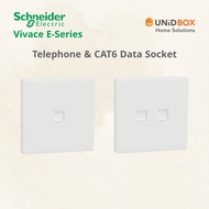 [SG SELLER] Schneider Vivace E Telephone & CAT6 Data Socket | 1G / 2G | White