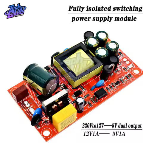 Dual output 12V 1A / 5V1A fully isolated switching power supply module / 220V turn 12V 5V AC-DC modu