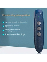 超聲波狗機，防止叫的裝置，抑制吠叫的裝置，便攜式音波狗訓練裝置，三頻16.4英尺範圍內可充電，帶LED燈