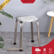 LALIA Living - Stainless Steel Meatball Square Chair Premium Meatball Bench, Stacking Bar & Cafe Ben