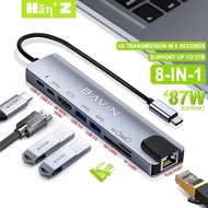 BAVIN 8in1 87W PD 3.0 USB Hub-04 Type-C Multifunction Adapter Fast Charger For Laptop TF Card HTMI