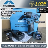 Mostaz Moto 16.8V(140Nm)1/4-inch Hex Brushless Impact Driver MSID16.8V with 2pcs 2.0Ah Batteries - 6