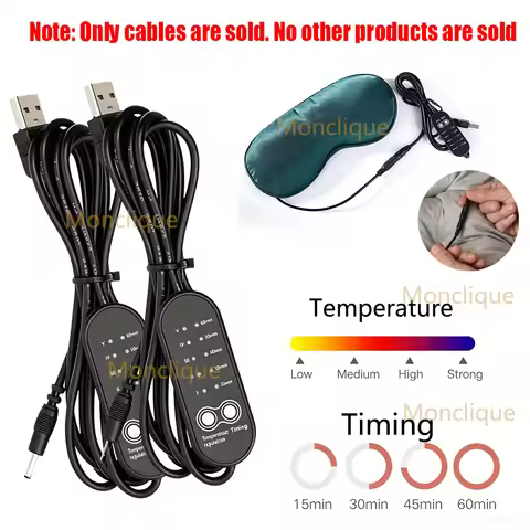 1/4PCS Only Heating Cables Sold Timing Control Switch Line for Heating Eye Mask Shawl Heating Strip 