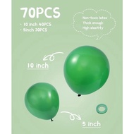 70 Pieces Metallic Latex Balloon Dark Green 10 Inches 5 Inches