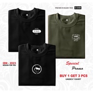 Buy 1 get 3 pcs combed cotton t-shirts, thick and soft material, Article A21 motif - combed cotton t