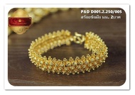 ใหม่ !! สร้อยข้อมือชุบทองแท้ 24K ลายดอกพิกุล เลทแบนสวยงาม   เคลือบแก้ว น้ำหนัก 2 บาท