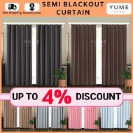 YUME Plain Colour Langsir Hook/Rod Curtain Semi Blackout Langsir Pintu Door Curtain Ready Stock Malaysia {C#3}