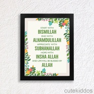 Islamic Wall Decor - Start With Bismillah End With Alhamdulillah 1 - Shabby Chic Wall Decoration