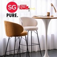 SG FAST DELIVERY Hazel high bar stool home backrest bar chair modern minimalist coffee shop wrought iron bar
