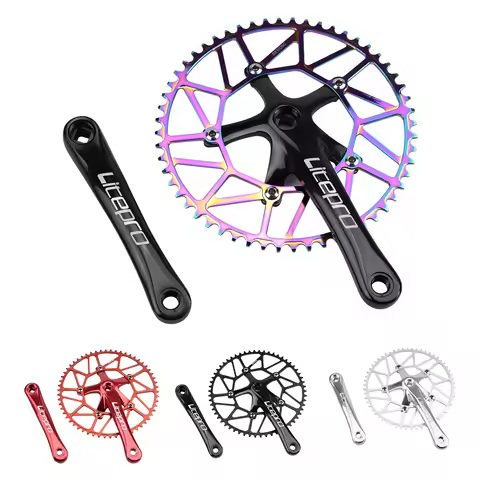 Folding Bicycle Chainwheel Sets 46/48/50/52/54/56/58T Square 170mm Crank Arm Aluminum Alloy Bike Cra