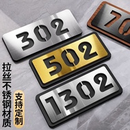 Stainless Steel House Number Plate Customize - No Nails Needed UV Printed Custom Door Sign 不锈钢门牌 号码 