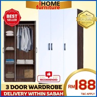 iHOME SABAH FURNITURE🔥READY STOCK🔥3 Door Wardrobe/Almari Baju 3 Pintu /Almari Pakaian/Almari Murah/Almari/Ikea Wardrobe