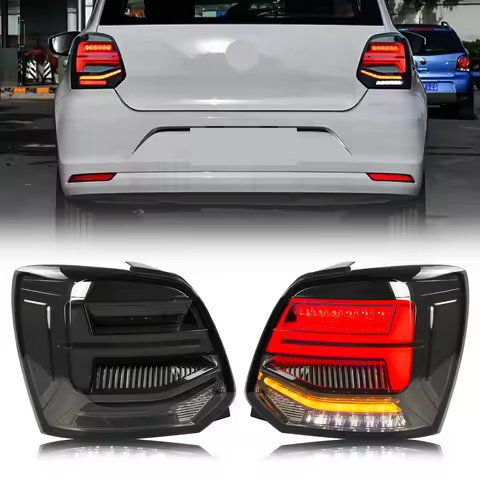 LED Tail Lights for Volkswagen VW Polo 6C 2011-2021 Dynamic Animation Sequential Turn Signal Rear La