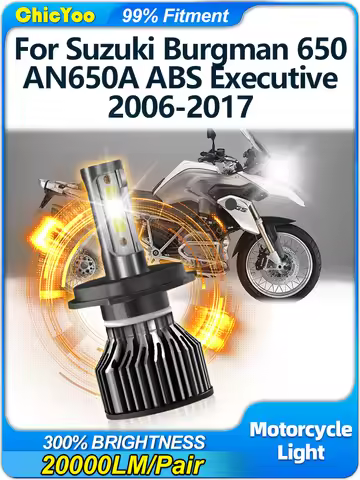 20000LM Motorcycle LED Headlight 120W High Low Beam Moto Light 12V For Suzuki Burgman 650 AN650A ABS