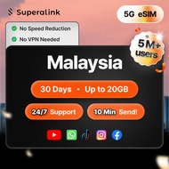 [Unlimited] Superalink Travel Malaysia eSIM Unlimited 5GB/Day 1-5 Days Data High Speed & Quality