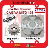 JOMTHAI ASAHI MITO 125 Sprocket Depan(14T)+Belakang(42T), CAGIVA Front+Rear Chain Gear Rantai (Saiz 520) MITO125