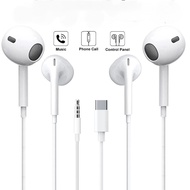Half-In-Ear Wired Headphones HiFi Music Earbud Handfree Earphone Type-C 3.5mm With Mic For Android I