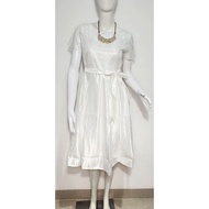 Aurelia - Allsize M - White satin brocade dress / white dress / babtis dress / sidi dress