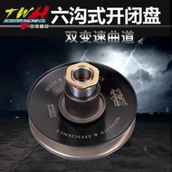 【滿290出貨】福喜巧格豪邁GY6鬼火125勁麗勁戰迅鷹改裝開閉盤 勁戰125CC皮帶輪 六溝式開閉盤