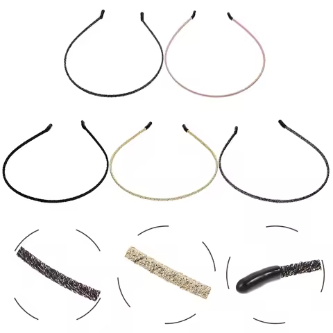 5 Pcs Toddler Headband Women Thin Headbands Female Metallic Line Colorful for Covered Hair Hoops Chi