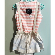 Girl Set (Shirt + Bib Short) Le Petit Pumm Size 5Y