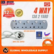SIRIM UMS 8413-N 4 Way Plug 3 Pin Socket Extension Plug Trailing Socket Extension Cord Wayar Extensi