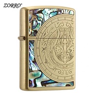 Vỏ Hột Quẹt Bật Lửa Hộp Quet Xăng Đá Zorro Hoa Văn Khảm Trai Z91630