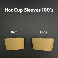 (100pcs)8oz&12oz Hot Cup Sleeves Coffee Cup Take Away Coffee
