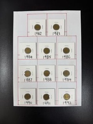 （英女皇壹毫一套）香港硬幣英女王伊利沙伯二世女皇一毫Government of Hong Kong Queen Elizabeth ll 1982-92 $0.1