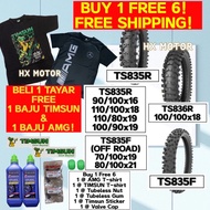 Timsun Tube Tayar Motor TS835 & TS836 + FREE BAJU 110/100-18 110/80-19 80/100-21 100/100-18