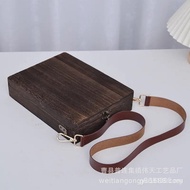 Art Pen Case Crossbody Wooden Box Storage Stationery Retro Writer Painting Multifunctional Flip Box 