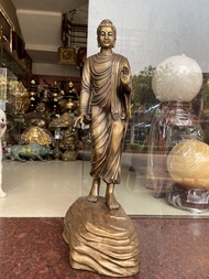 Tượng phật thích ca đứng ban phước bằng đồng cao 60cm ngang 16cm  sâu 13cm đế 19x28cm nặng 8kg