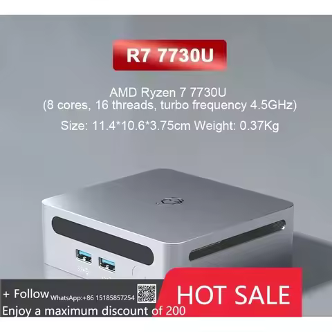 SZBOX Ryzen 7 7730U 7530U 7330U MINI PC WIFI6 BT5.2 Dual Channel DDR4 3200MHz 16GB 500GB NVME SSD De