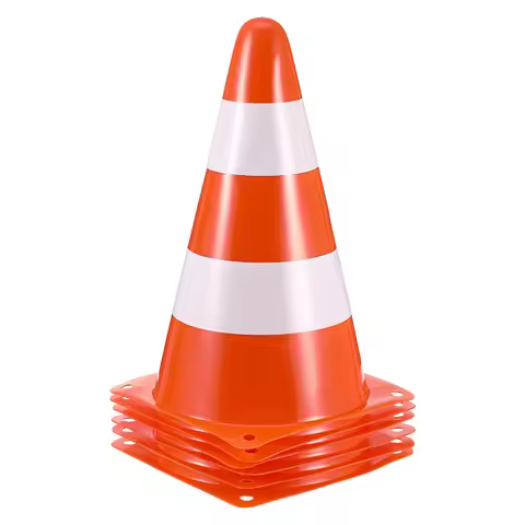 6pcs Traffic Cones Plastic Warning Cone Training Road Safety Parking Barrier Portable Reflective War