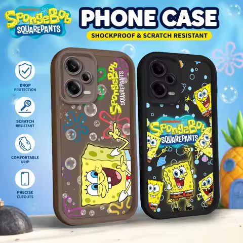 Cute Cartoon SpongeBob Case for Xiaomi Redmi 15 13 12 15C 14C 14R 13C 12C 10C 4G 5G A5 A4 A3 Turbo 4