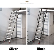Foldable Ladder 10-14Step 250cm-350cm AL-Alloy Attic Stair Ladder Indoor With Armrest Anti-Slip