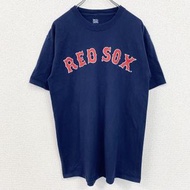 古著李大輔松坂大輔MLB紅襪短袖棒球T卹，印有球衣號碼，海軍藍，M碼