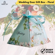 [Wholesale] Wedding Door Gift Box Kotak Kahwin Goodies Box Candy Chocolate Telur Green Blue Ribbon Floral Flower Bunga