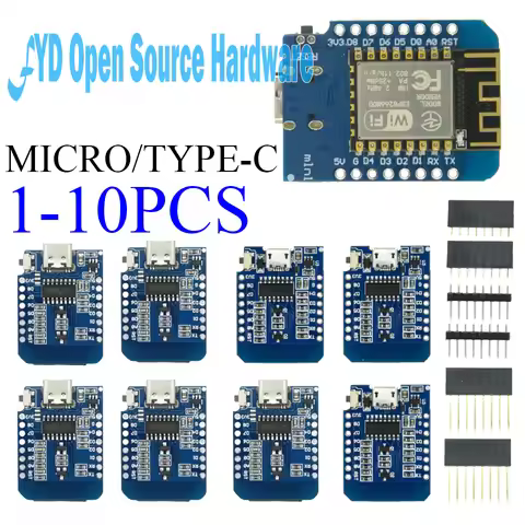 1-10PCS ESP8266 D1 Mini-Mini NodeMcu 4M Bytes Lua WIFI Internet Of Things Development Board Based Fo