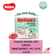 ❣Huggies Ultra AirSoft Diapers tape (NB68S58M52L44XL44XXL34) New Packaging✸
