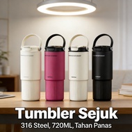 Tumbler 316 Sejuk Tumbler 保温 Botol Straw Water Tumbler Tahan 720ML Steel Air