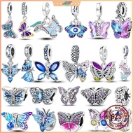 Fashion 925 Silver Fantasy Colorful Butterfly series pendent Beads Charms  Fit  925 Original Bracele