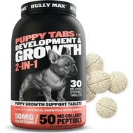 Bully Max 2-in-1 Puppy Vitamins - 30 Chewable Tablets for Development and Growth of Puppies - Dog Tr
